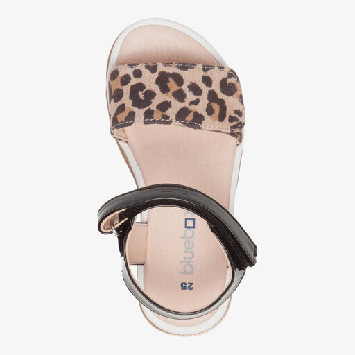 Meisjes lak sandalen met luipaardprint