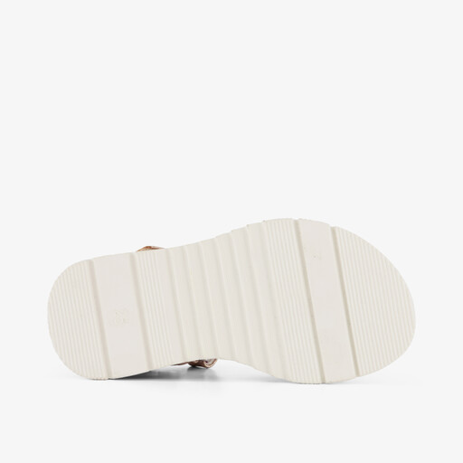 Meisjes sandalen met panterprint goud