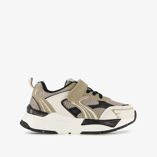 Jongens sneakers beige zwart