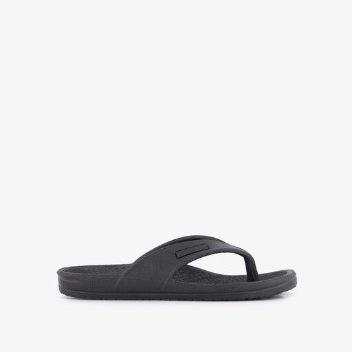 Dames teenslippers met nopjes voetbed zwart