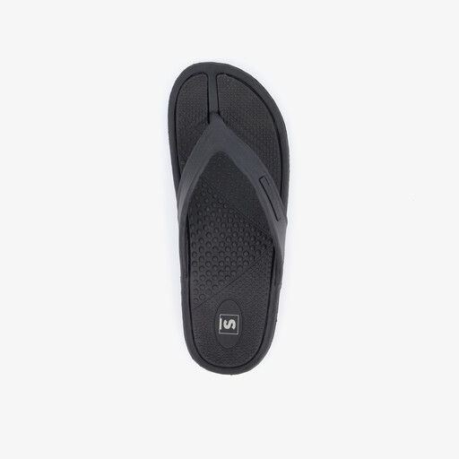 Dames teenslippers met nopjes voetbed zwart