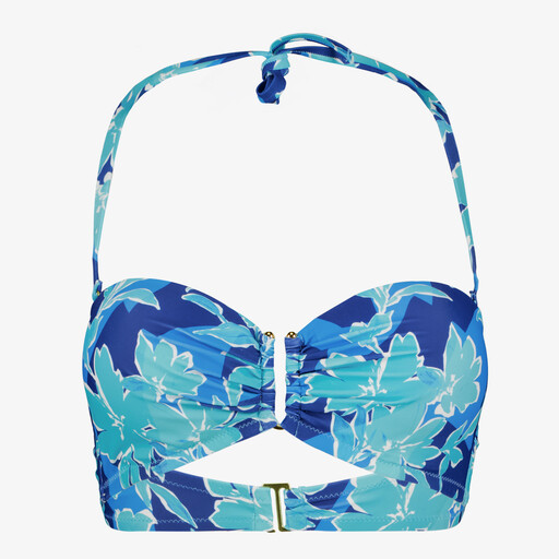Dames bikinitop met bloemenprint blauw