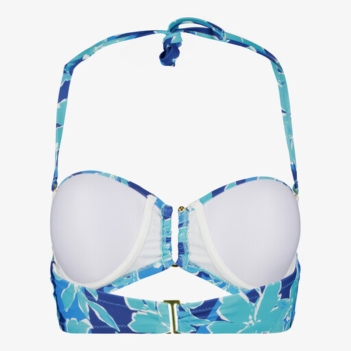 Dames bikinitop met bloemenprint blauw