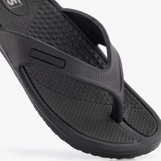 Dames teenslippers met nopjes voetbed zwart