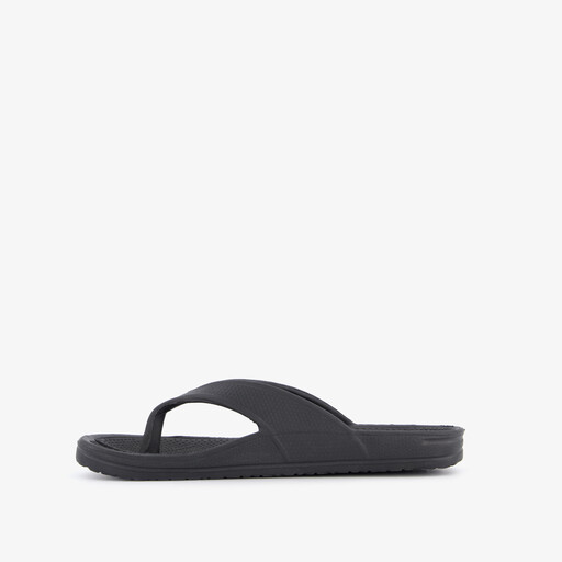 Dames teenslippers met nopjes voetbed zwart