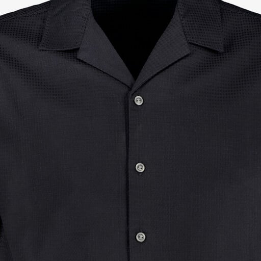 JJ Rebel heren resort shirt overhemd korte mouw zwart