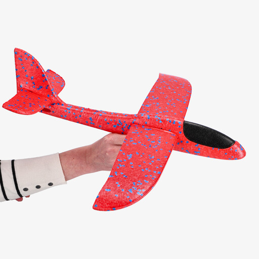 Vliegtuig foam 50 cm rood blauw