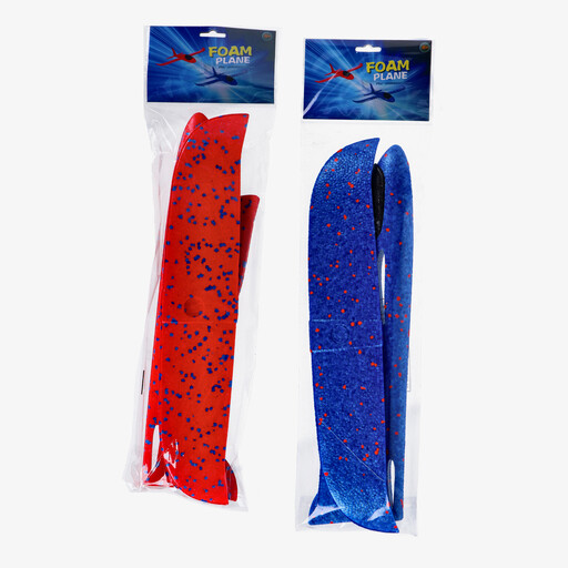 Vliegtuig foam 50 cm rood blauw