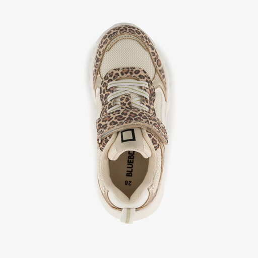 Meisjes sneakers met panterprint wit