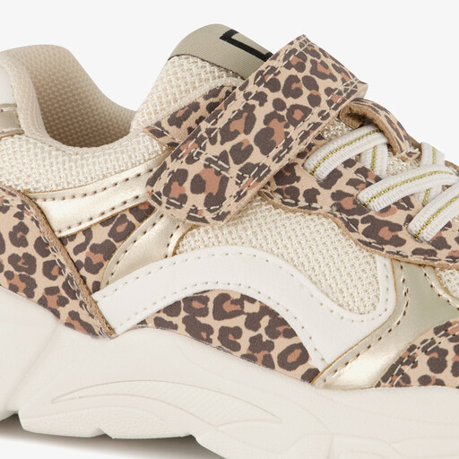 Meisjes sneakers met panterprint wit