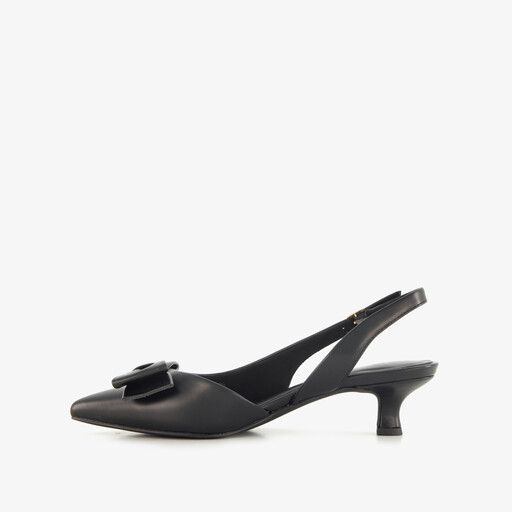 Dames slingback pumps met strik zwart