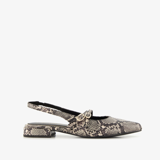 Dames slingbacks met slangenprint