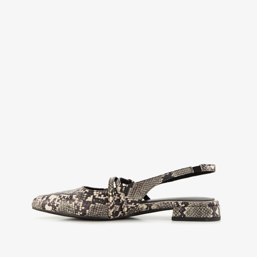 Dames slingbacks met slangenprint