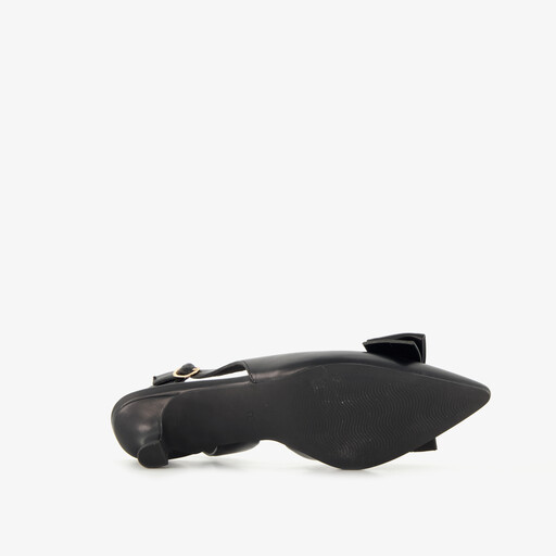 Dames slingback pumps met strik zwart