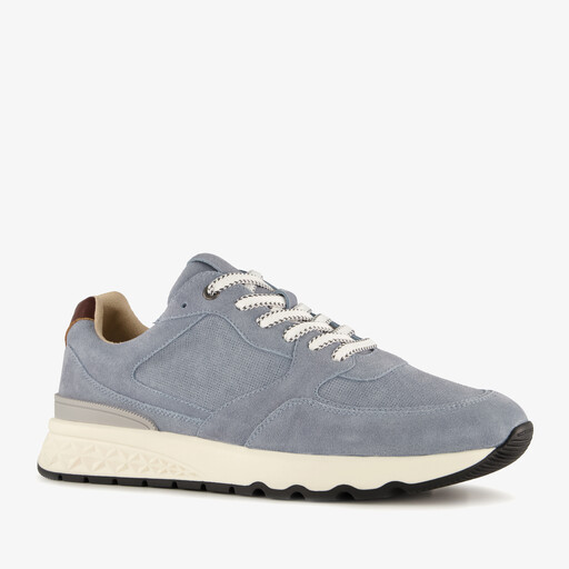 Suède heren sneakers blauw