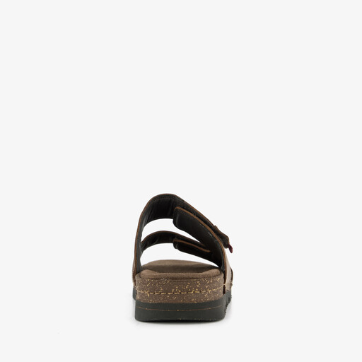 Leren heren slippers bruin