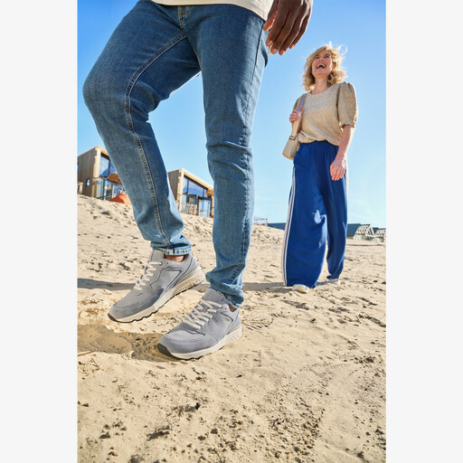 Suède heren sneakers blauw