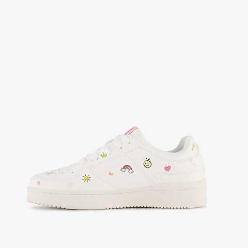 Meisjes sneakers met icoontjes wit