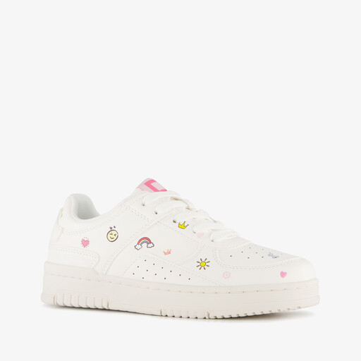Meisjes sneakers met icoontjes wit