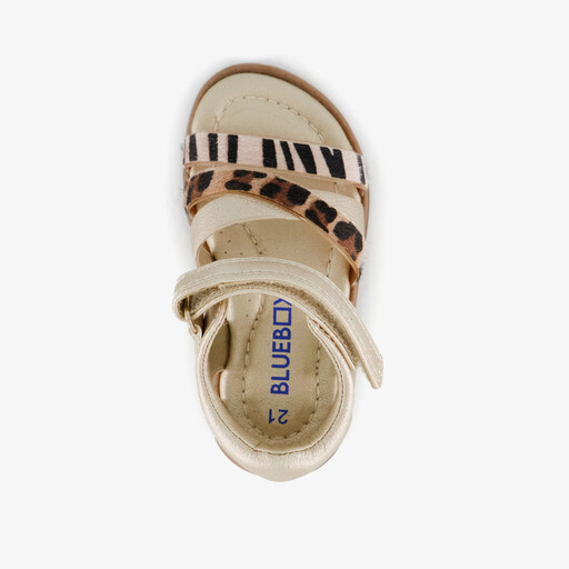 Meisjes sandalen met dierenprint goud