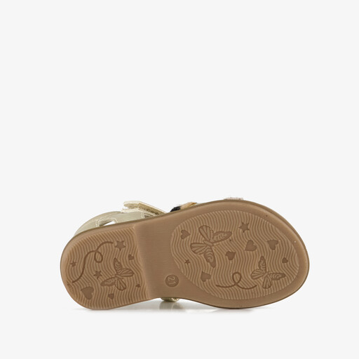 Meisjes sandalen met dierenprint goud