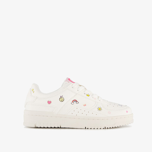 Meisjes sneakers met icoontjes wit