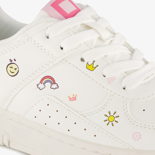 Meisjes sneakers met icoontjes wit