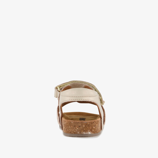 Leren meisjes sandalen met glitters goud beige