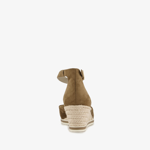 Dames espadrilles met sleehak bruin