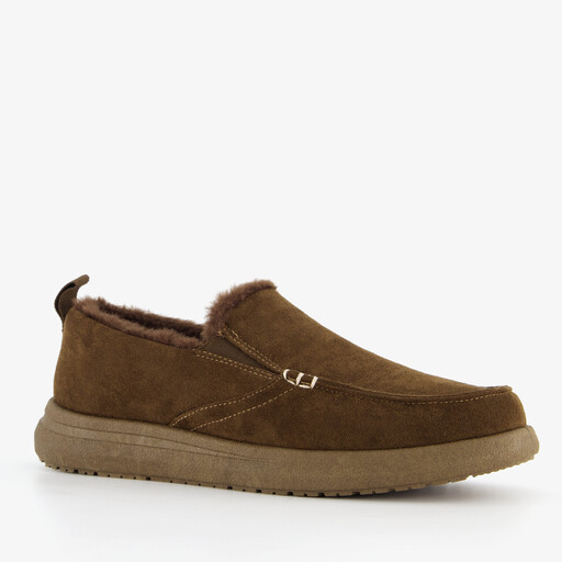 Gevoerde heren pantoffels bruin
