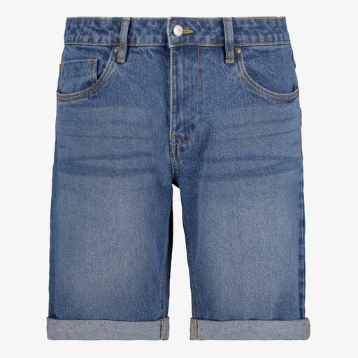 Heren denim short donkerblauw
