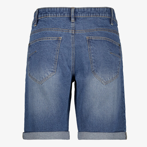 Heren denim short donkerblauw