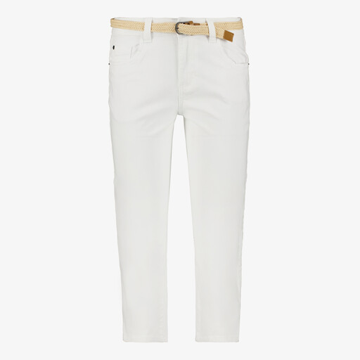 Dames carpri broek met riem wit