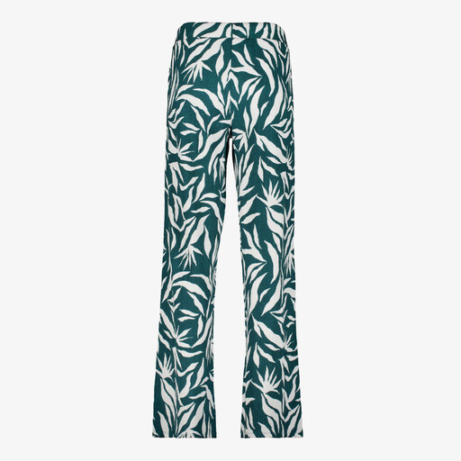 Dames wide leg broek met print groen wit