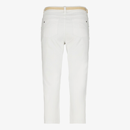 Dames carpri broek met riem wit