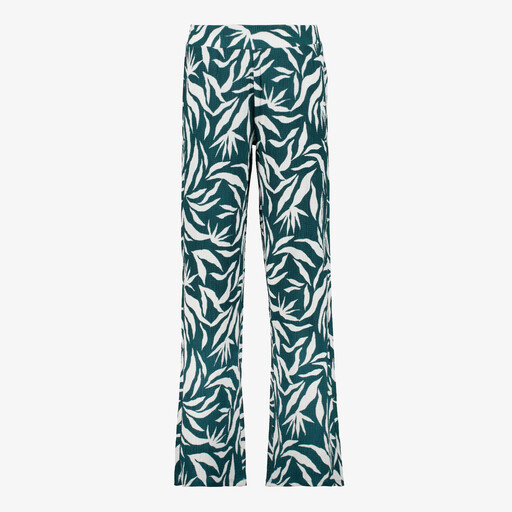 Dames wide leg broek met print groen wit