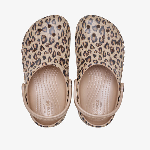Baya Clog Leopard kinder klompen bruin