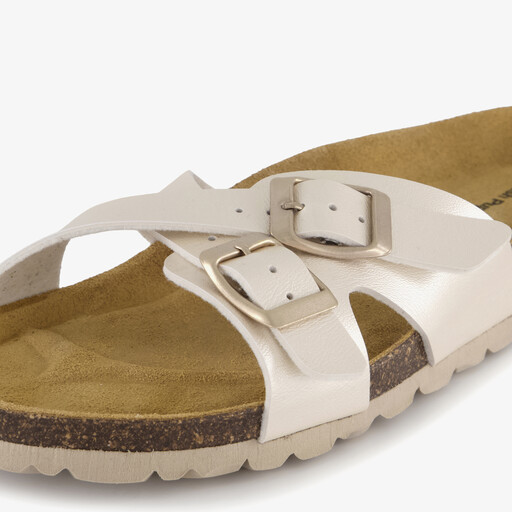 Leren dames bio slippers goud