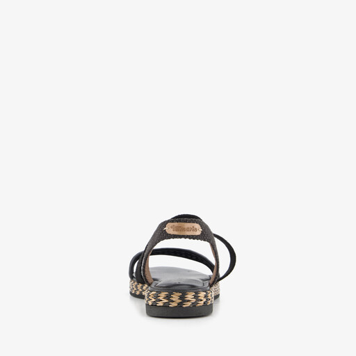 Dames sandalen zwart goud