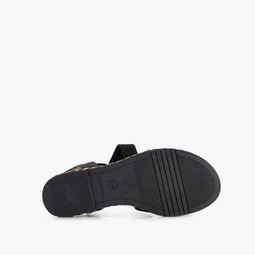 Dames sandalen zwart goud