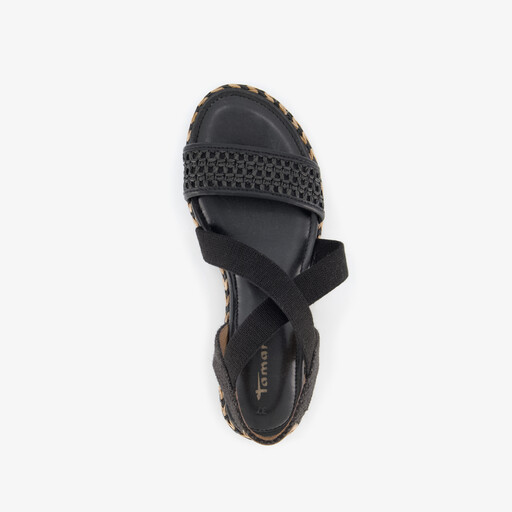 Dames sandalen zwart goud