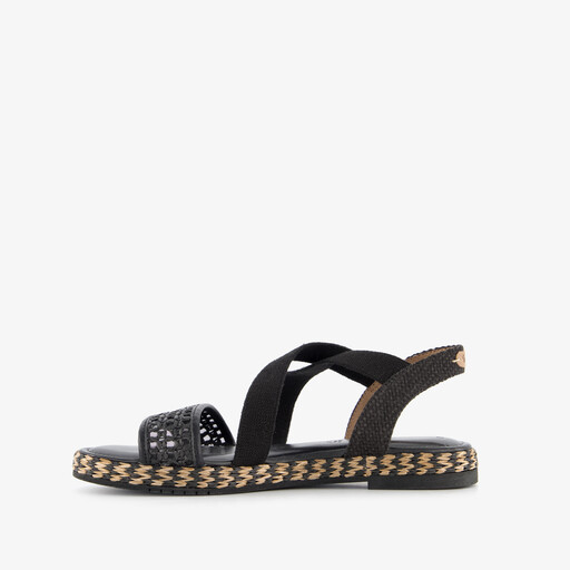 Dames sandalen zwart goud