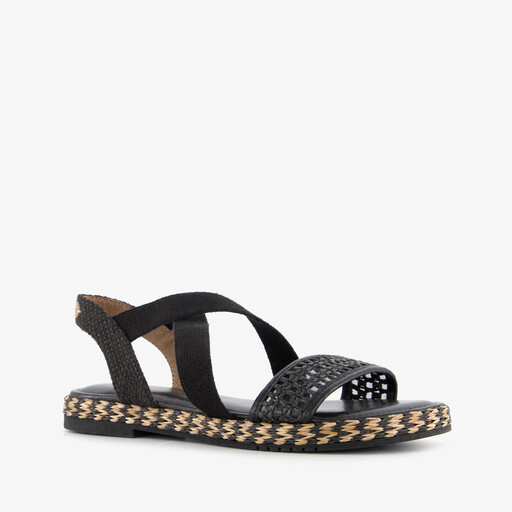 Dames sandalen zwart goud