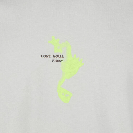 Heren T-shirt met backprint grijs