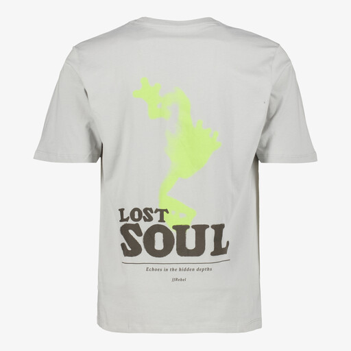 Heren T-shirt met backprint grijs