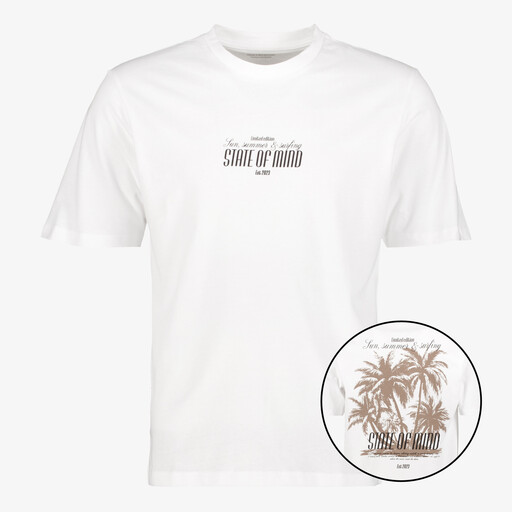 Heren T-shirt met backprint wit