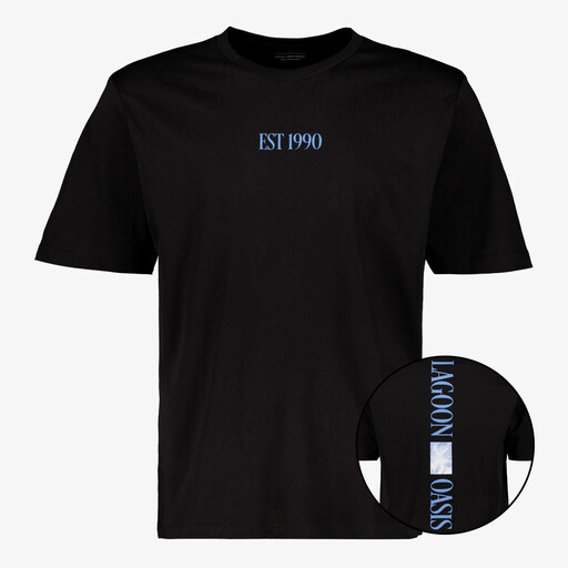 Heren T-shirt met backprint zwart