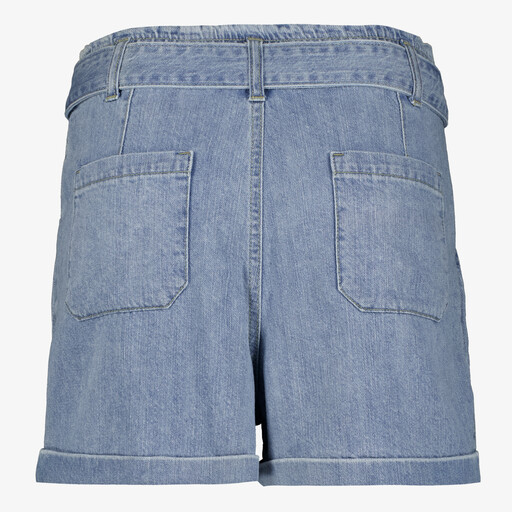 Dames denim short met riem blauw