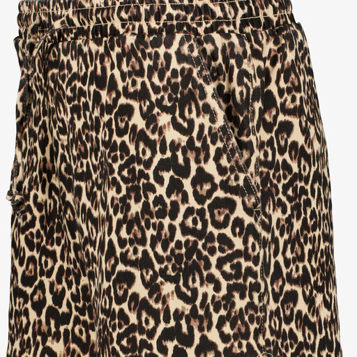 Dames short met panterprint bruin