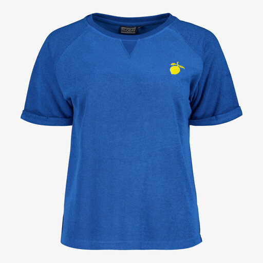 Dames badstof T-shirt blauw